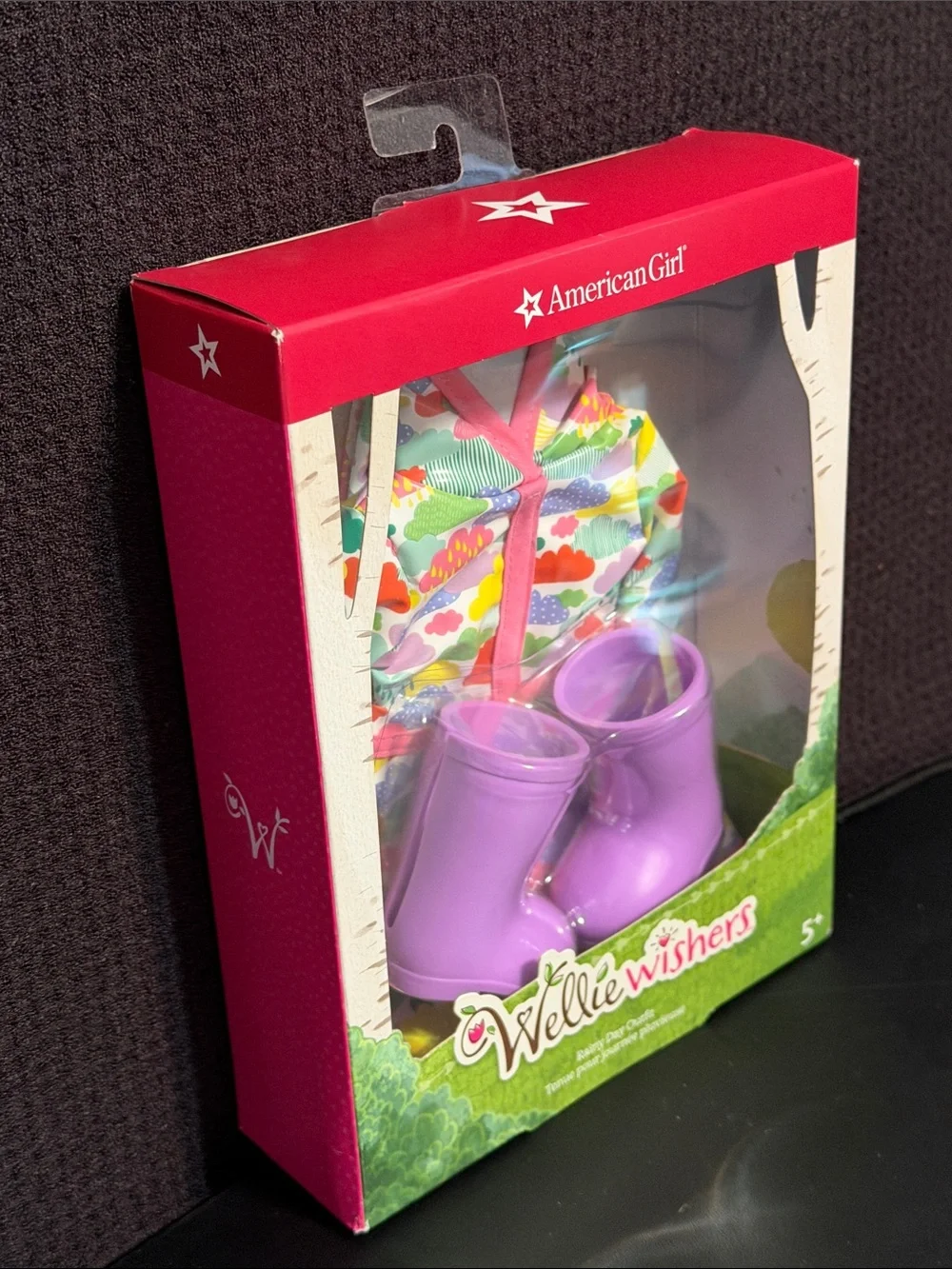 American Girl WellieWishers Doll Rainy Day Outfit Rain Coat Boots Wellie Wishers